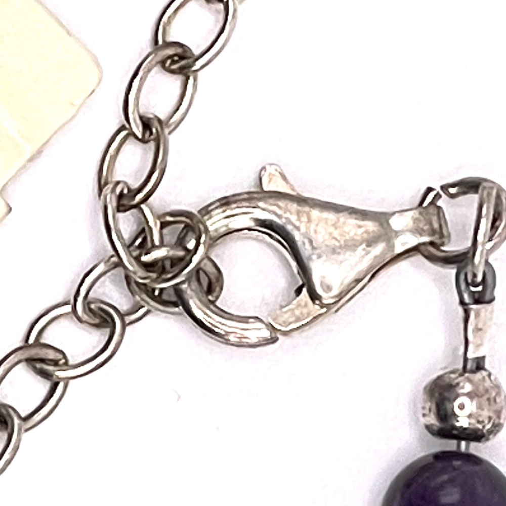 Barse Amethyst Purple Agate Slice Statement Necklace NIB - Picture 7 of 16